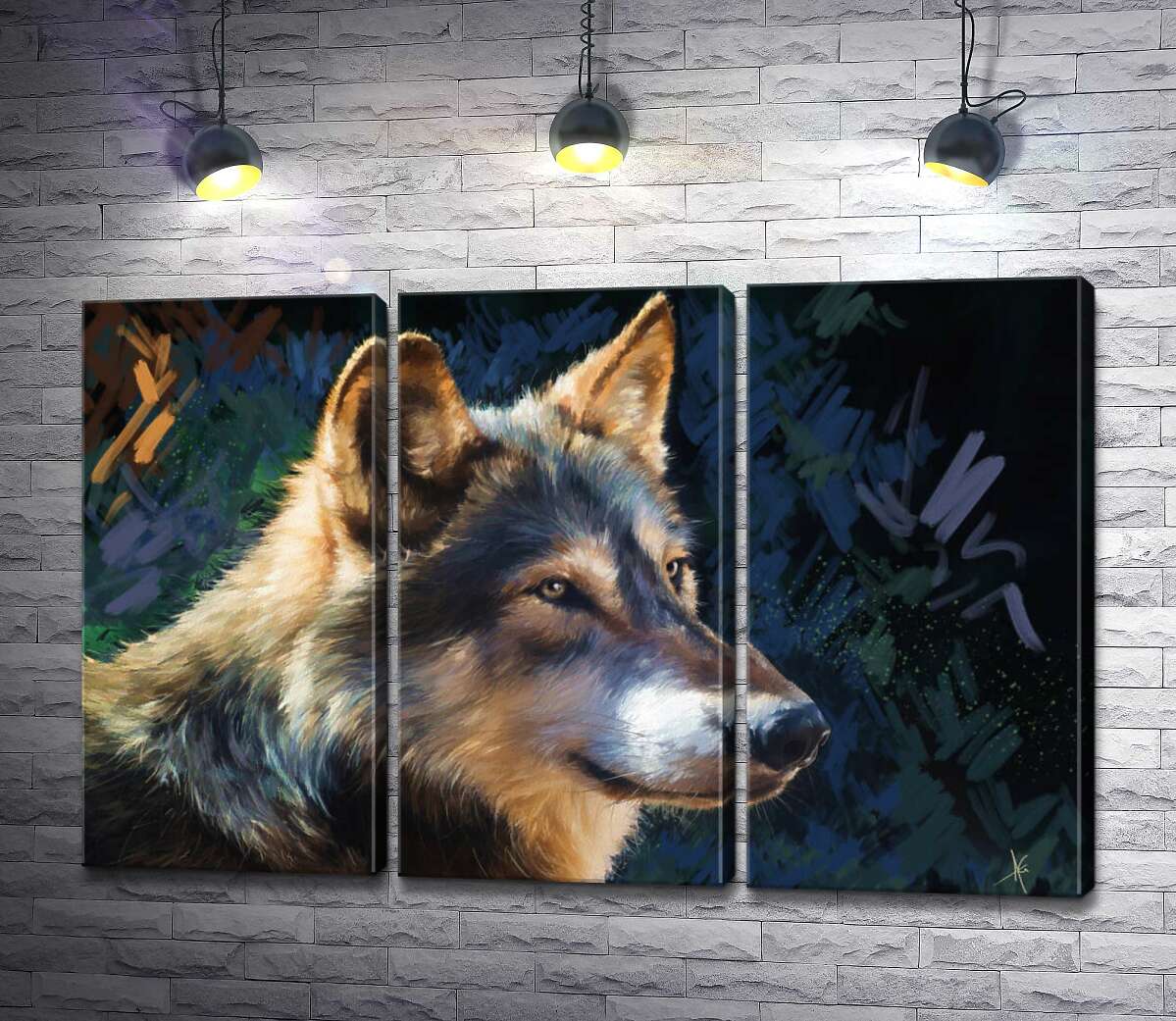 

Модульная картина ArtPoster Хищный взгляд волка 132x86 см Модуль №11
