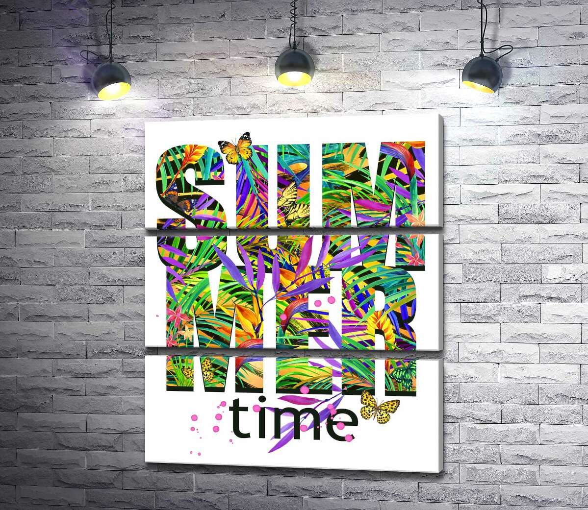 

Модульная картина ArtPoster Яркие цвета тропических джунглей в надписи "summertime" 51x60 см Модуль №13