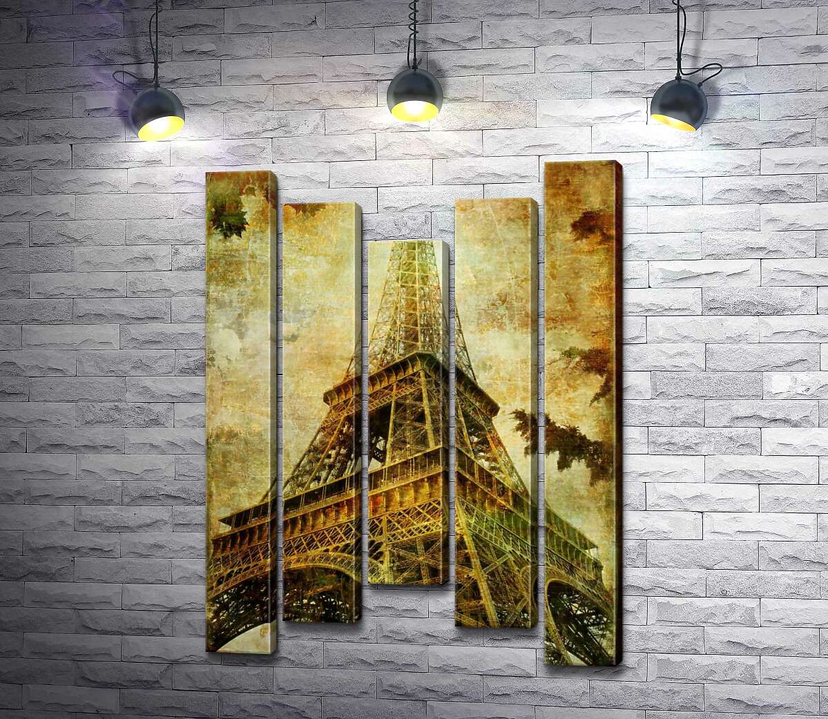 

Модульная картина ArtPoster Эйфелева башня величаво поднимается вверх 100x144 см Модуль №28