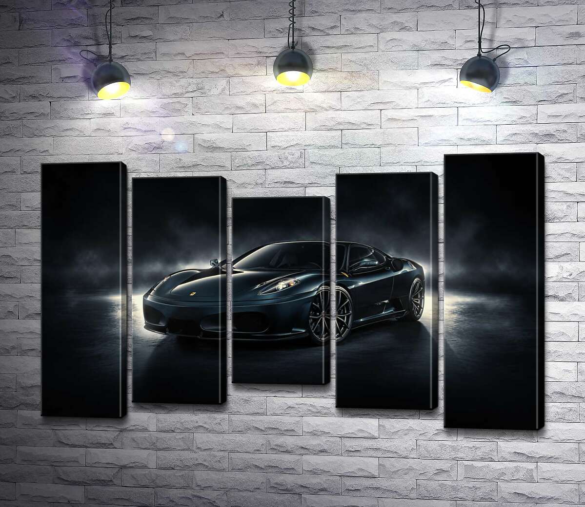 

Модульная картина ArtPoster Черное благородство автомобиля Ferrari F430 100x65 см Модуль №28
