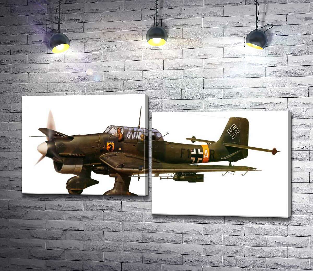 

Модульная картина ArtPoster "Штука" (Junkers Ju 87) немецкий пикирующий бомбардировщик времен Второй мировой войны 130x66 см Модуль №5