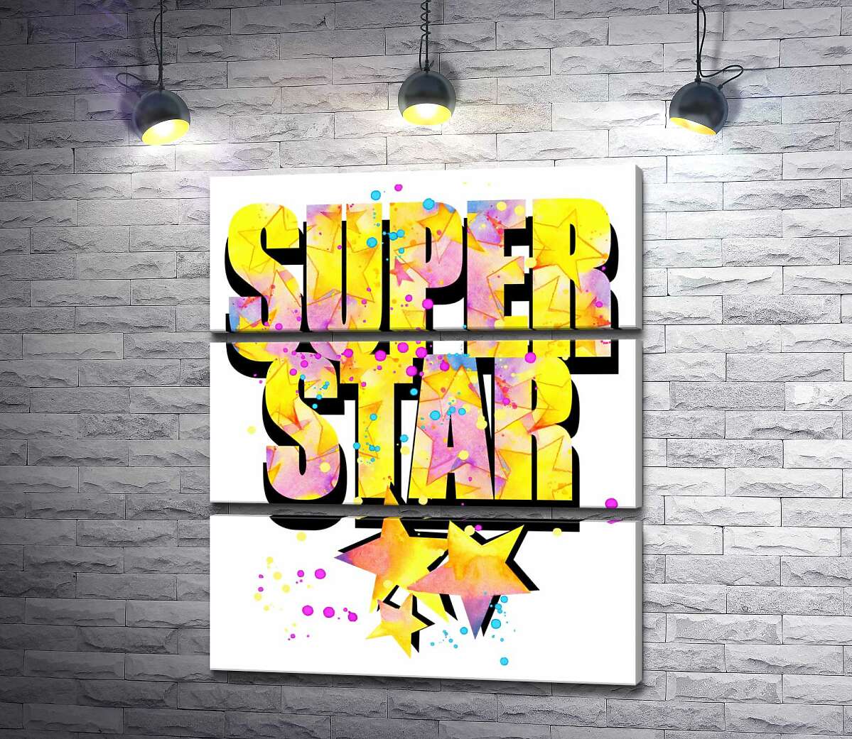 

Модульная картина ArtPoster Яркая надпись "super star" 130x156 см Модуль №13