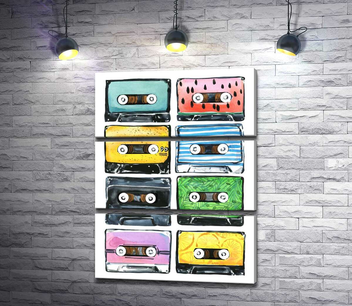 

Модульная картина ArtPoster Яркие цвета кассет 100x132 см Модуль №13