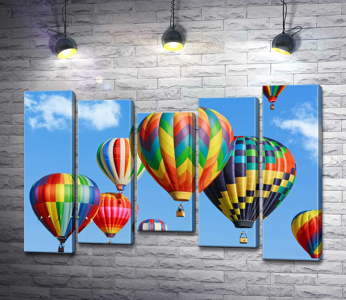 

Модульная картина ArtPoster Цветной каскад воздушных шаров в небе 130x88 см Модуль №28