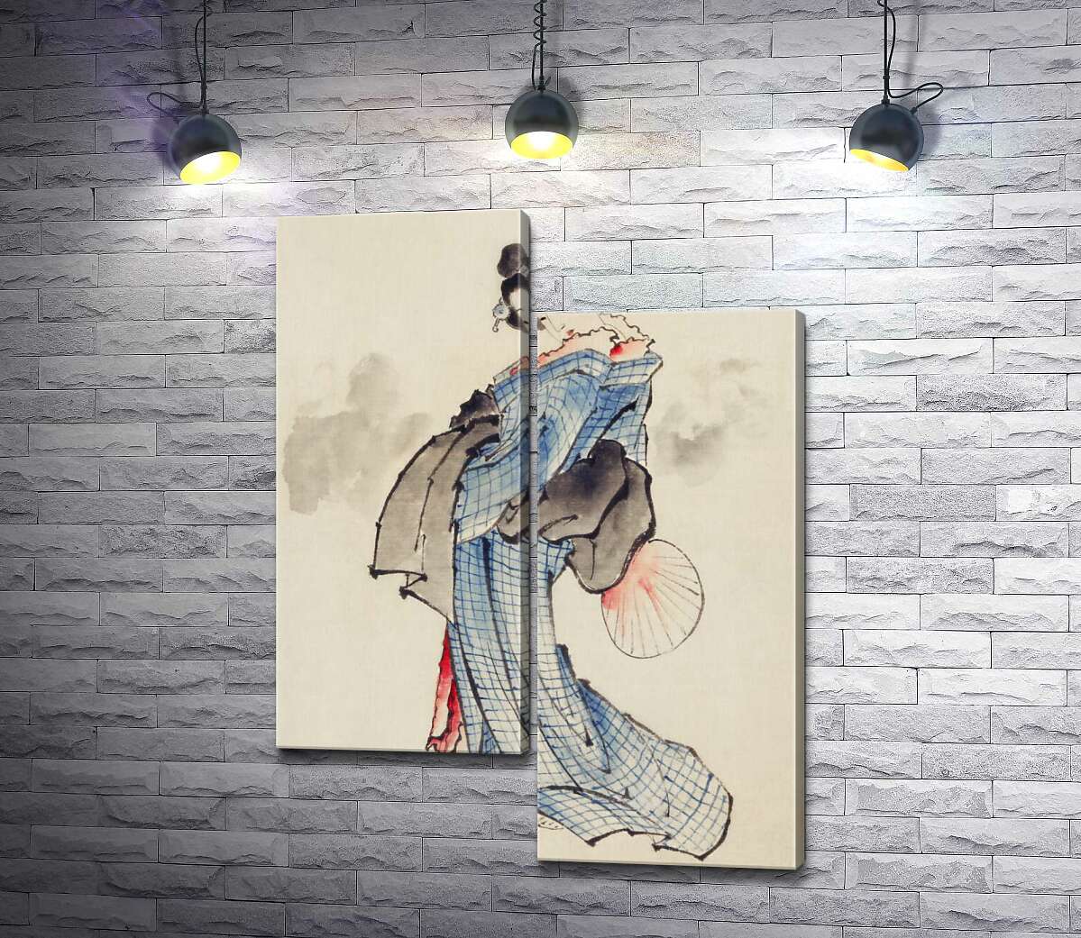 

Модульная картина ArtPoster Японская гейша в голубом кимоно 50x68 см Модуль №5