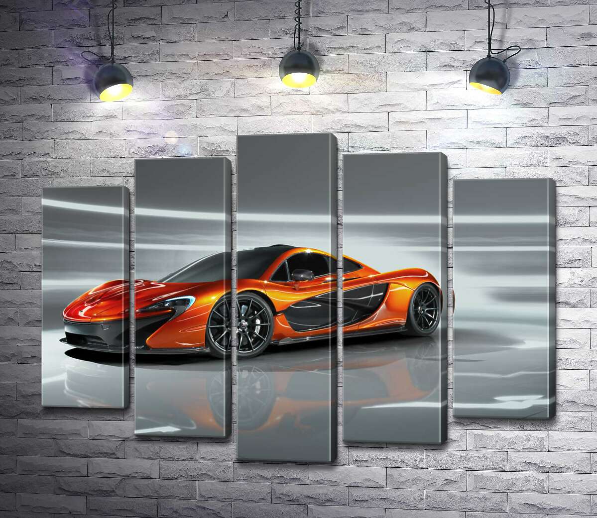 

Модульная картина ArtPoster Янтарный блеск спортивного автомобиля McLaren P1 130x99 см Модуль №26