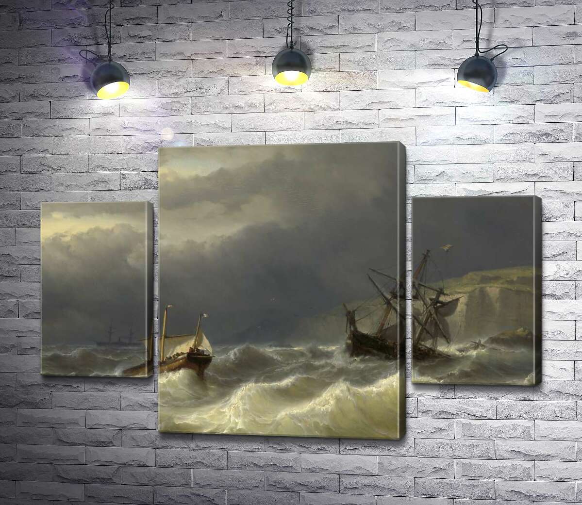 

Модульная картина ArtPoster Шторм в Дуврском проливе (Storm in the Strait of Dover) – Луи Мейер (Louis Meijer) 100x68 см Модуль №7