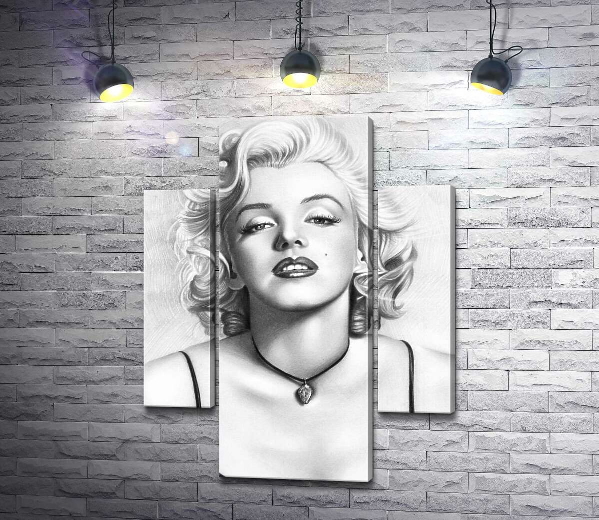 

Модульная картина ArtPoster Черно-белый портрет привлекательной актрисы Мэрилин Монро (Marilyn Monroe) 80x105 см Модуль №7