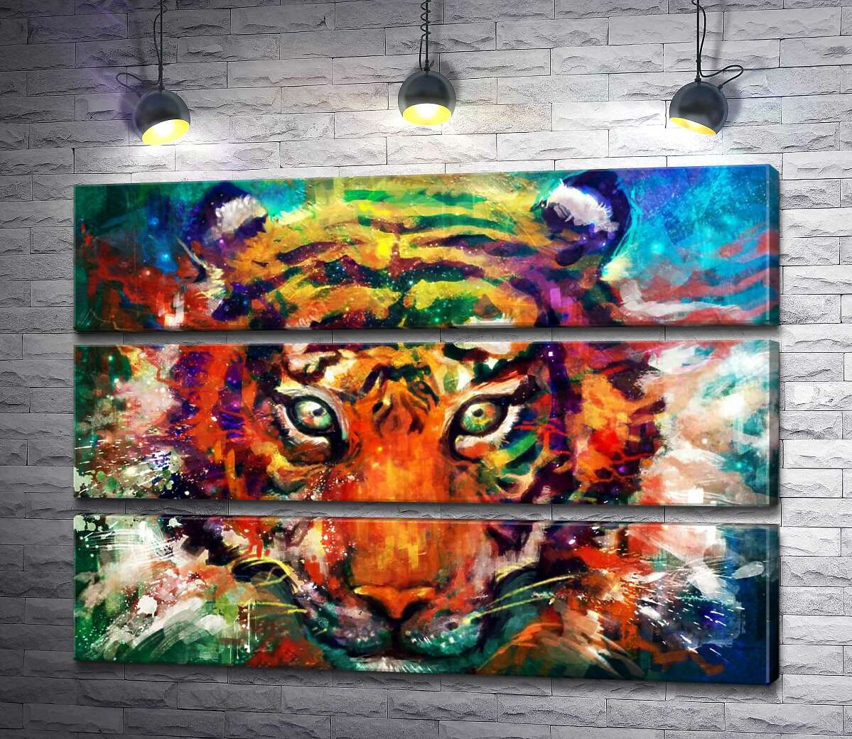 

Модульная картина ArtPoster Цветные оттенки шерсти тигра 85x60 см Модуль №13