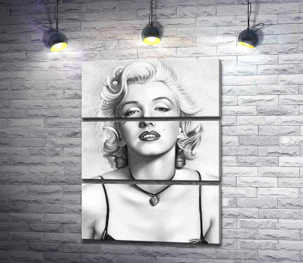 

Модульная картина ArtPoster Черно-белый портрет привлекательной актрисы Мэрилин Монро (Marilyn Monroe) 100x132 см Модуль №13