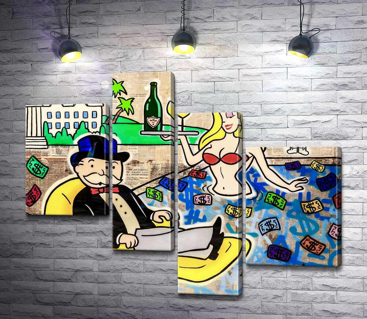 

Модульная картина ArtPoster Цветной денежный бассейн (Colorful Money Pool) – Алек Монополи (Alec Monopoly) 100x83 см Модуль №20