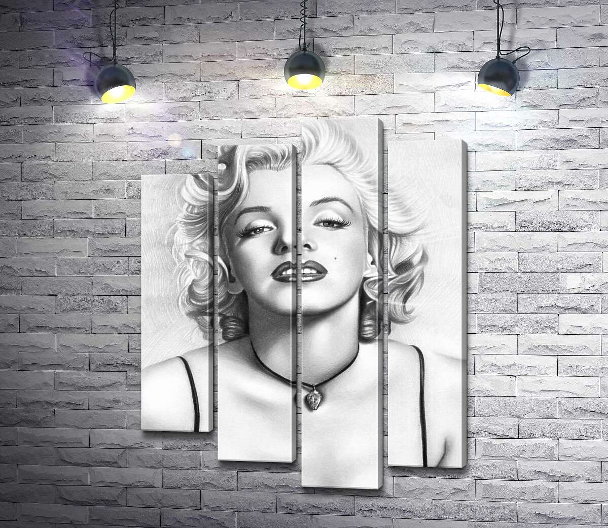 

Модульная картина ArtPoster Черно-белый портрет привлекательной актрисы Мэрилин Монро (Marilyn Monroe) 80x105 см Модуль №21