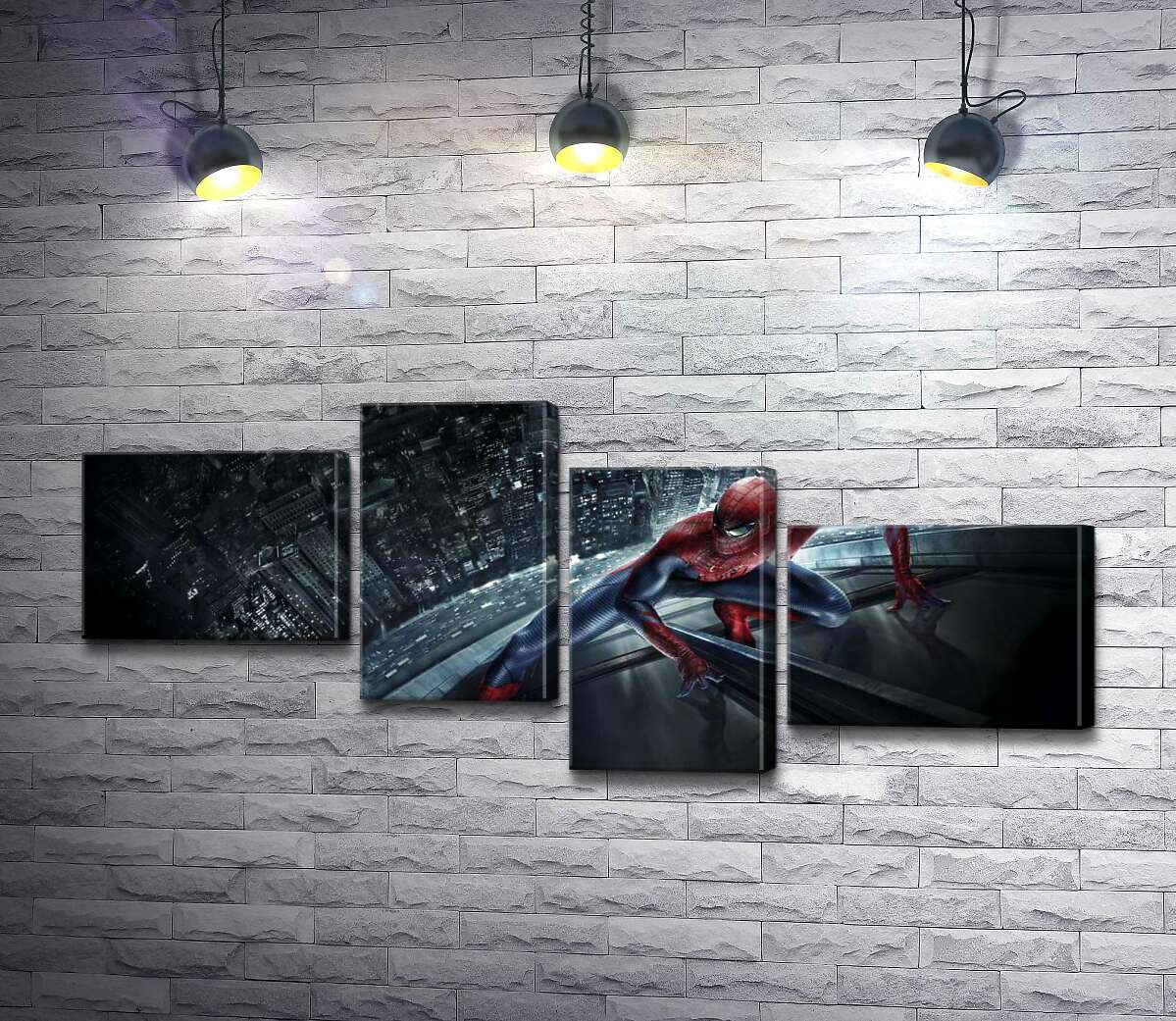 

Модульная картина ArtPoster Человек-паук (Spider-Man) на стеклянном небоскребе 100x45 см Модуль №20