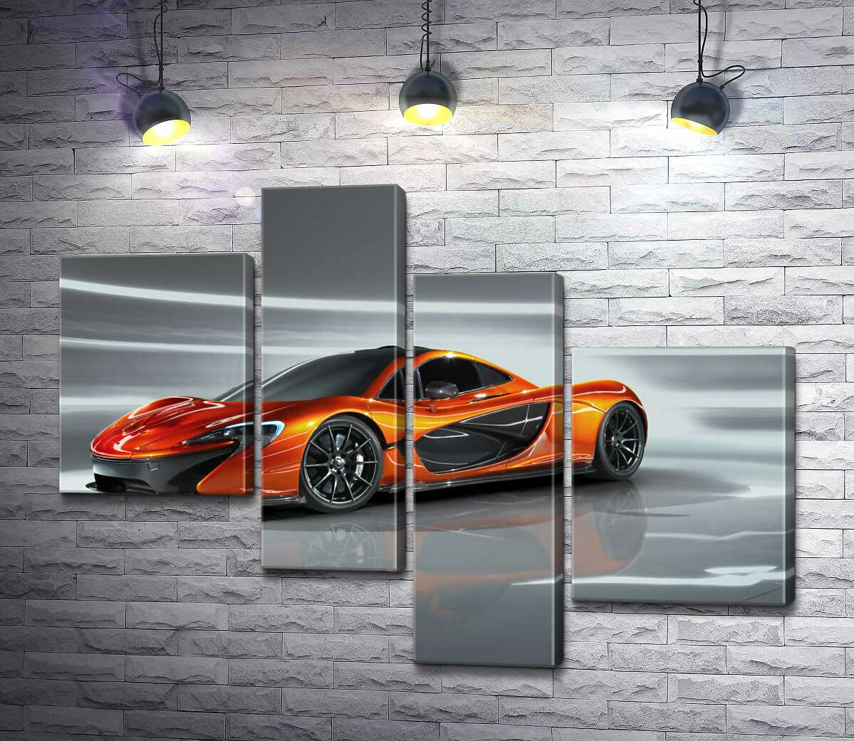 

Модульная картина ArtPoster Янтарный блеск спортивного автомобиля McLaren P1 130x99 см Модуль №20
