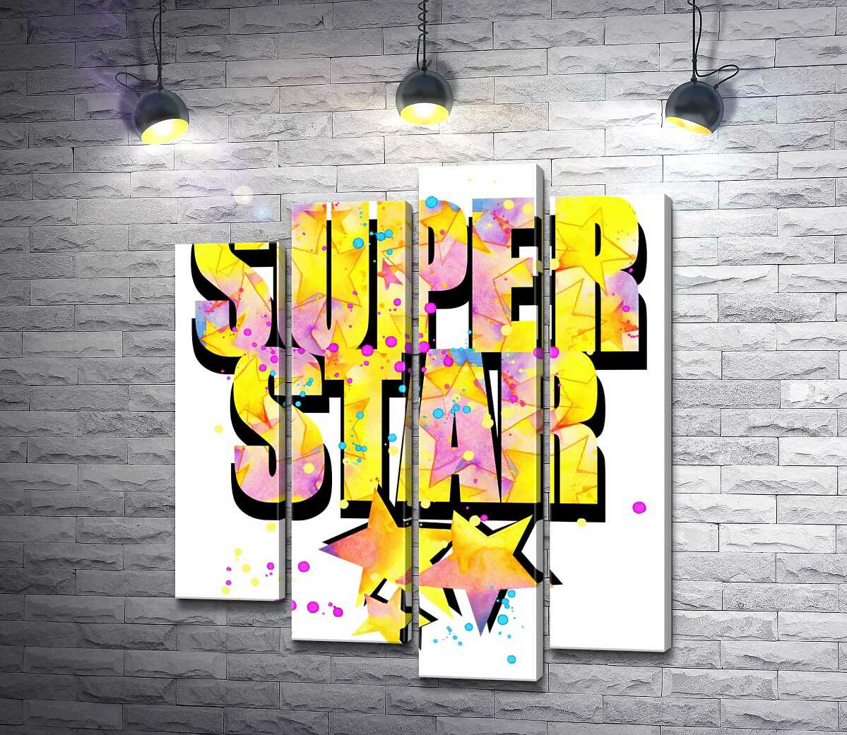 

Модульная картина ArtPoster Яркая надпись "super star" 100x119 см Модуль №21