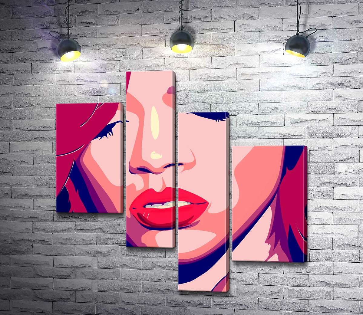 

Модульная картина ArtPoster Яркий портрет певицы Рианны 100x100 см Модуль №20