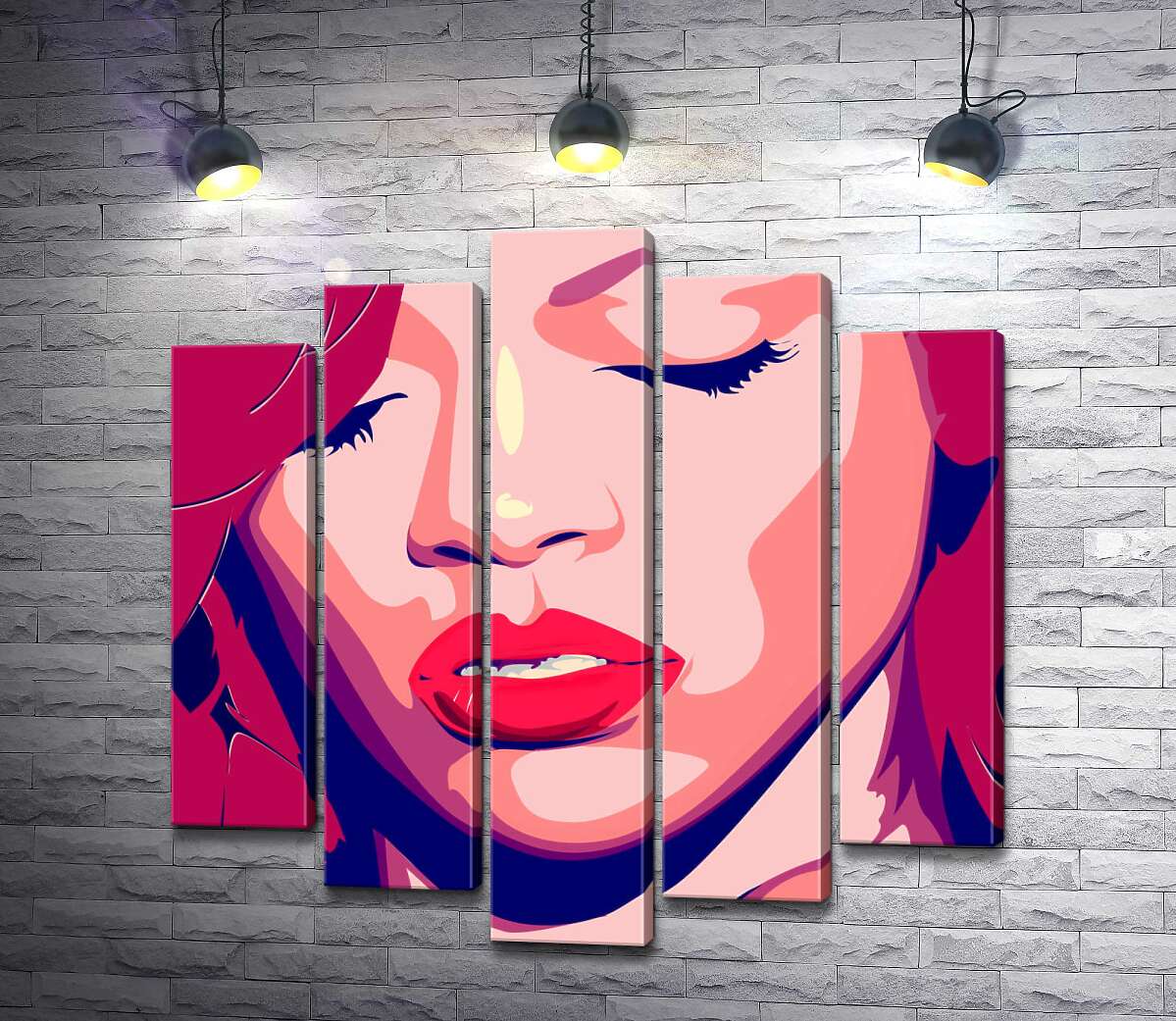 

Модульная картина ArtPoster Яркий портрет певицы Рианны 100x100 см Модуль №26