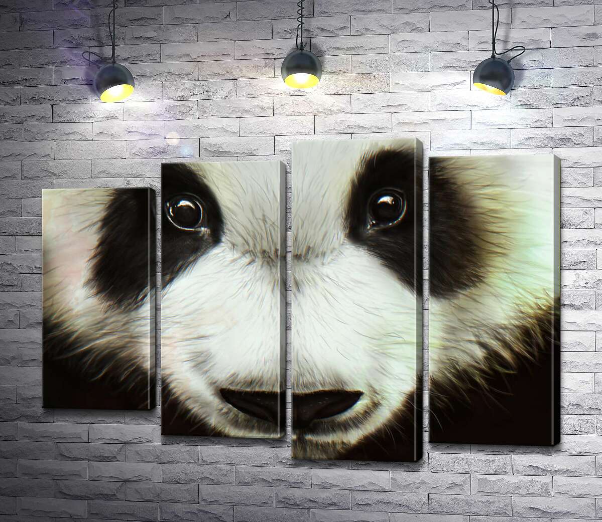 

Модульная картина ArtPoster Черно-белая мордашка любознательной панды 100x73 см Модуль №21