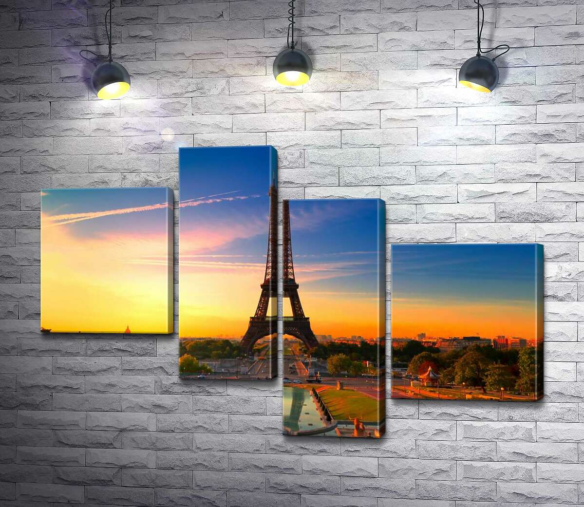 

Модульная картина ArtPoster Утро поднимает лучи на Эйфелеву башню (Eiffel Tower) 130x89 см Модуль №20