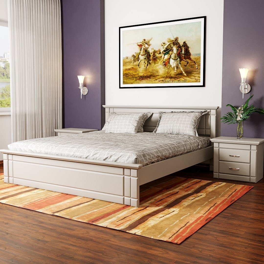 

Двуспальная кровать из ясеня MEBLIUS Модена 120 см x 200 см Серая