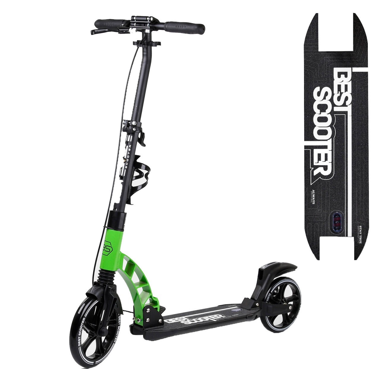 

Самокат Двухколесный Best Scooter 49161, дисковый тормоз, 2 амортизатора черный