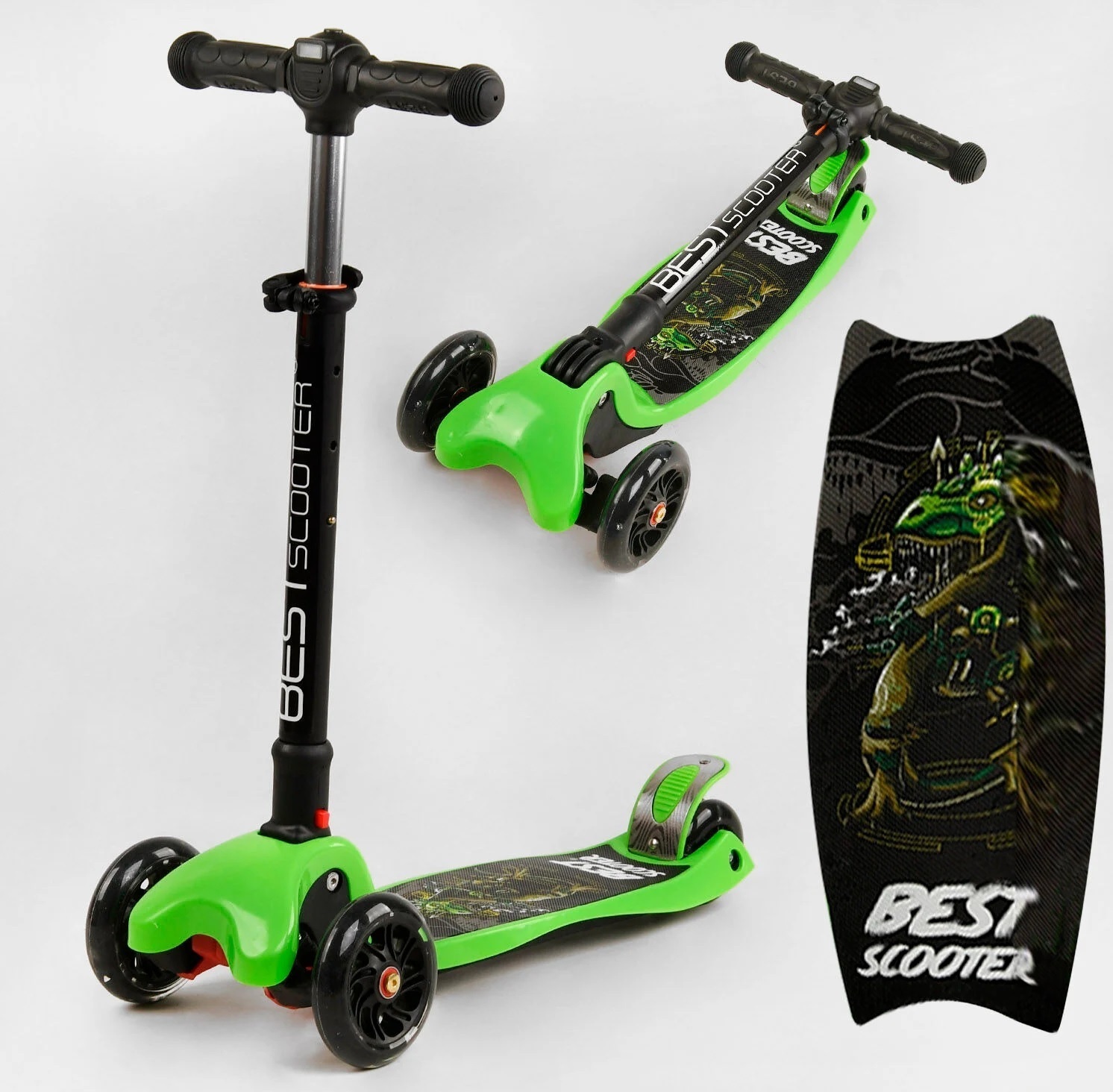 

Самокат Best Scooter MAXI Black-Green (L-6503)