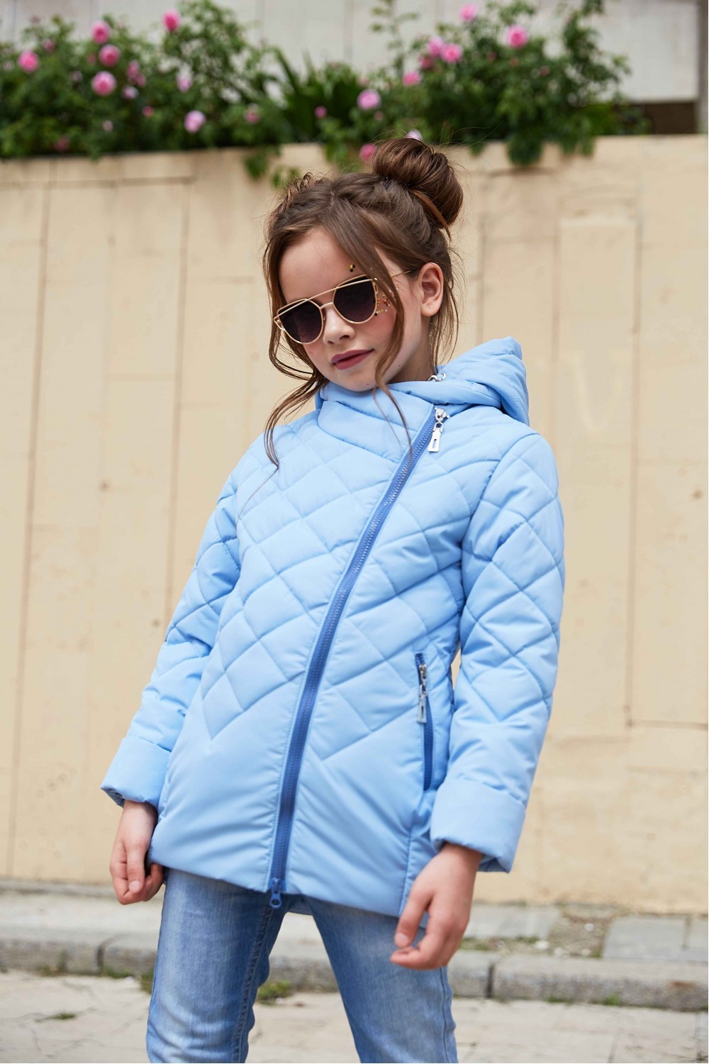 

Куртка детская Мия - Голубой №3434 28 для девочки 4-5 лет рост 105-110