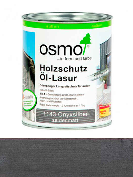 

Защитное масло-лазурь с эффектом серебра Osmo Holzschutz-Lasur Effekt 0,75 L Оникс серебро 1143 (4006850528028)