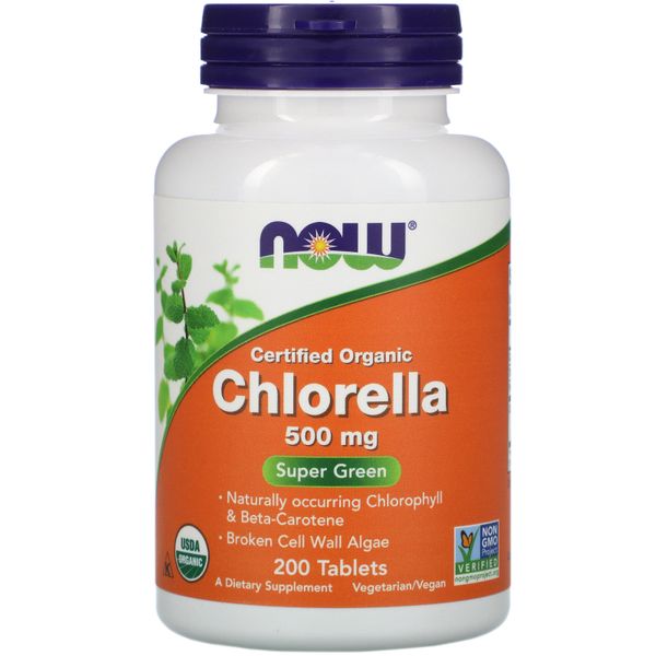 

Хлорелла Chlorella Now Foods органик 500 мг 200 таблеток (NF695)