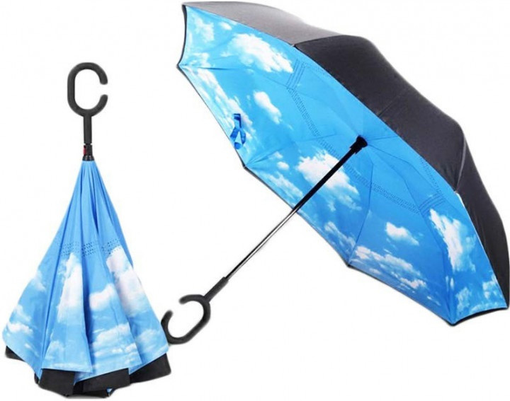 

Ветрозащитный зонт обратного сложения UP-brella двухслойный AD05-01-1