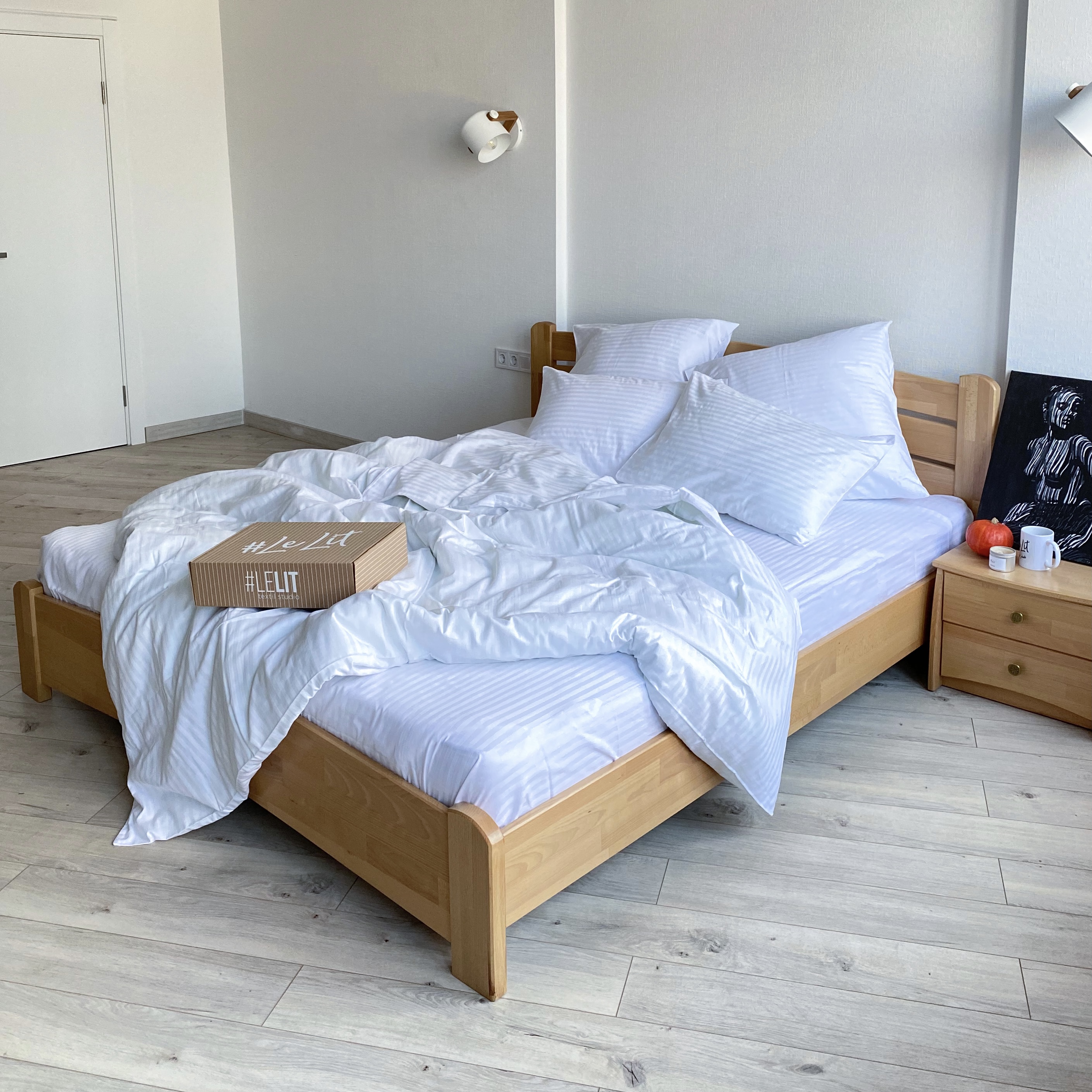 

Комплект постельного белья Lelit 0730/1 Сатин-страйп 180х215 Белый