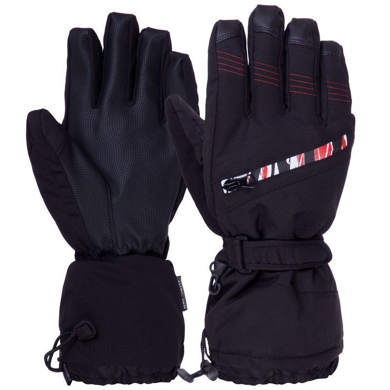 

Перчатки горнолыжные мужские Zelart Snow Gloves Sprinter 999 размер L Black-Red