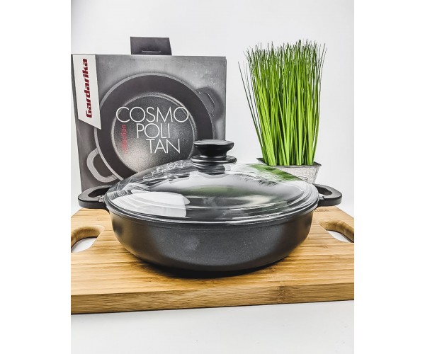 

Жаровня 26 см с крышкой Гардарика Cosmopolitan антипригарное покрытие Greblon C2 ГА 0926-03У