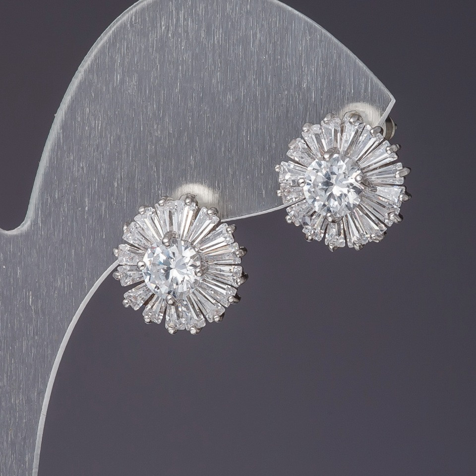 

Серьги с белыми кристаллами, длина 1,2см, ida12006