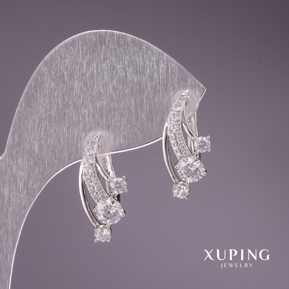 

Серьги Xuping с белыми камнями 20х10мм родий, ida28949