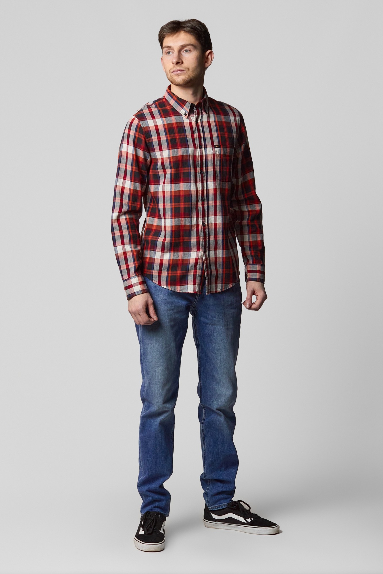 

Рубашка Lee Button Down Shirt Regular Fit Оранжевый, черный -00, Рубашка Lee Button Down Shirt Regular Fit Оранжевый, черный S-00