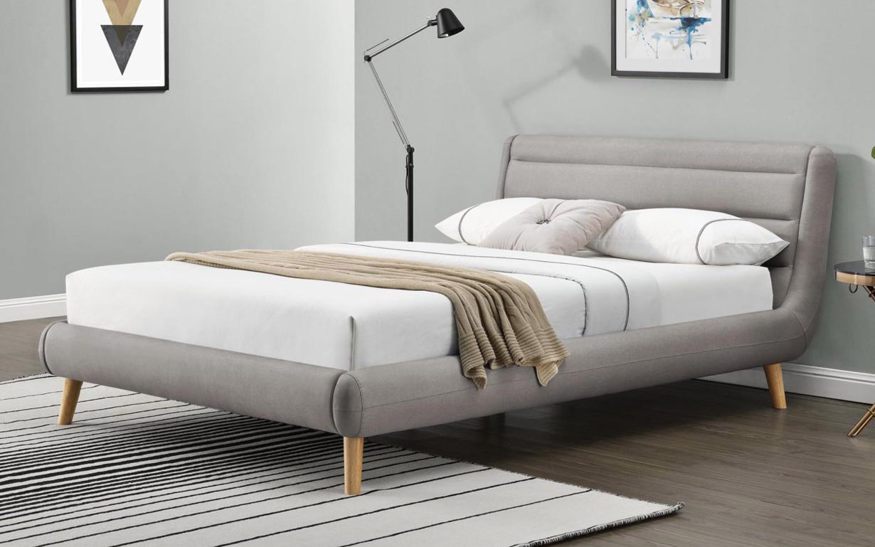 

Кровать Elanda light grey 140х200 см. Halmar
