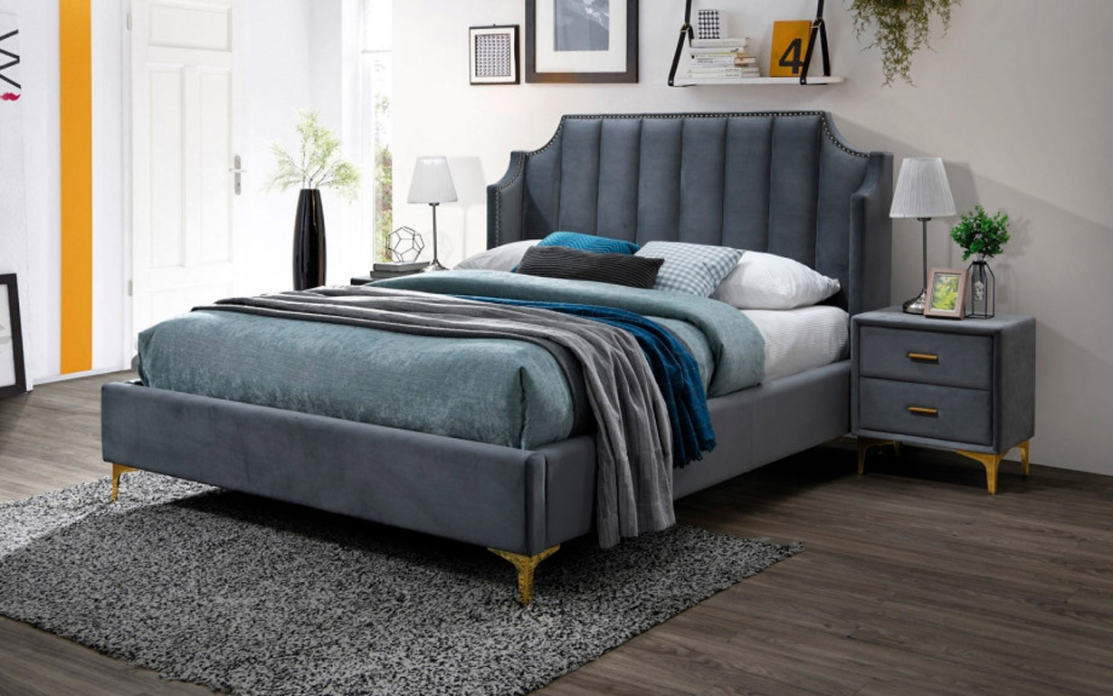

Кровать Monako Velvet grey 160х200 см. Signal