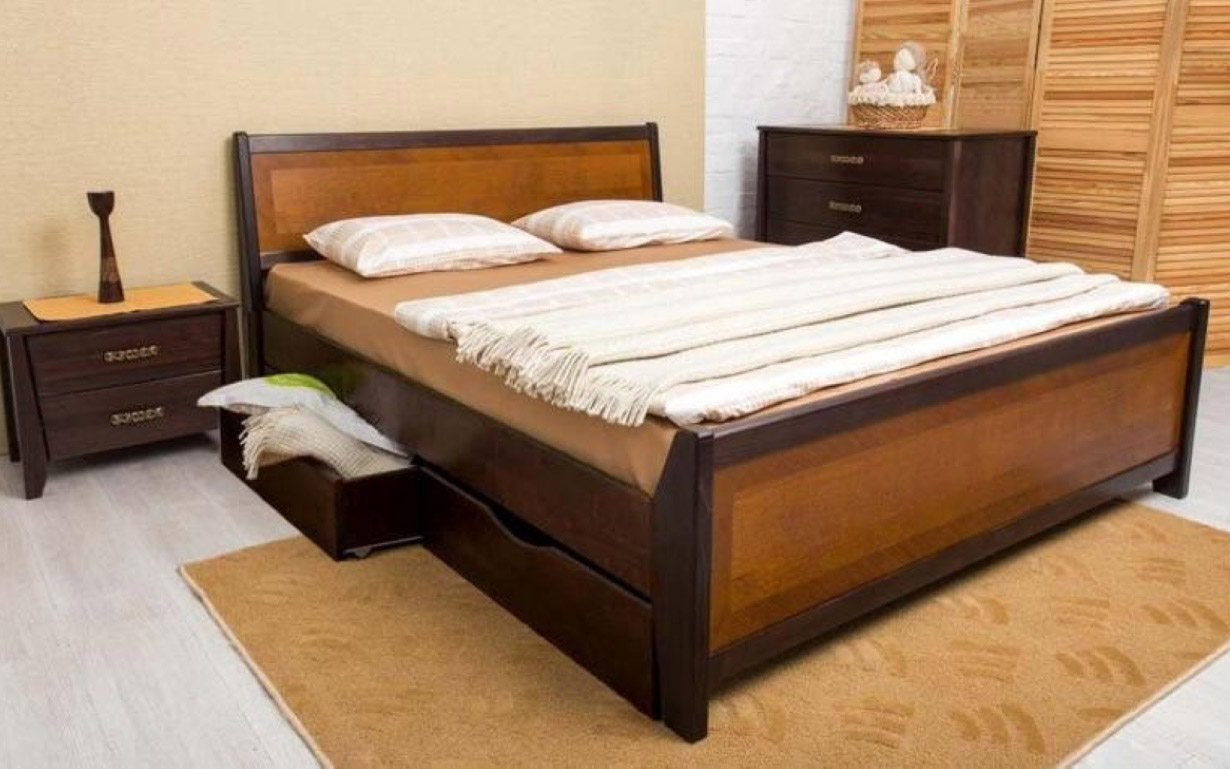 

Кровать Сити с интарсией и ящиками 120х200 см. Олимп