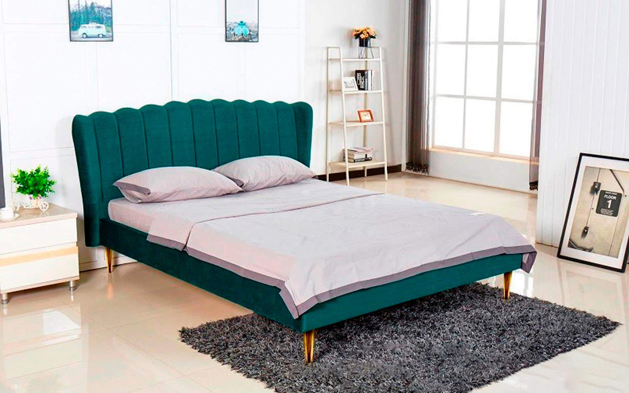 

Кровать Valverde dark green 160х200 см. Halmar
