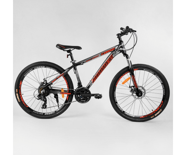 

Спортивный велосипед CORSO Zoomer 26" дюймов 37027 рама алюминиевая, оборудование Shimano 21 скорость, Черно-красный