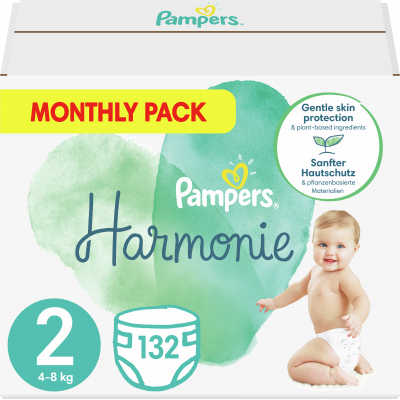 

Подгузник Pampers Harmonie Mini Размер 2 (4-8 кг) 132 шт (8006540156384)
