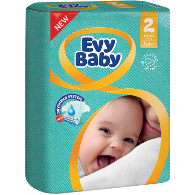 

Подгузник Evy Baby Mini Размер 2 (3-6 кг) 54 шт. (8690506403072)