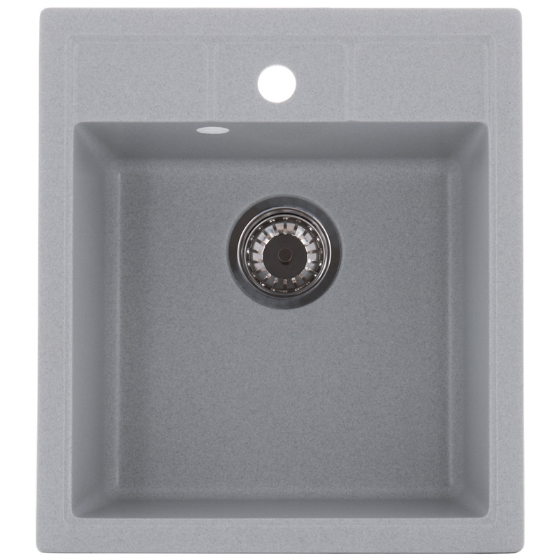 

Врезная кухонная мойка из камня Раковина для кухни ZERIX ZS-4651S-09 Gray + Сифон Гранит Серая (ZX4567)