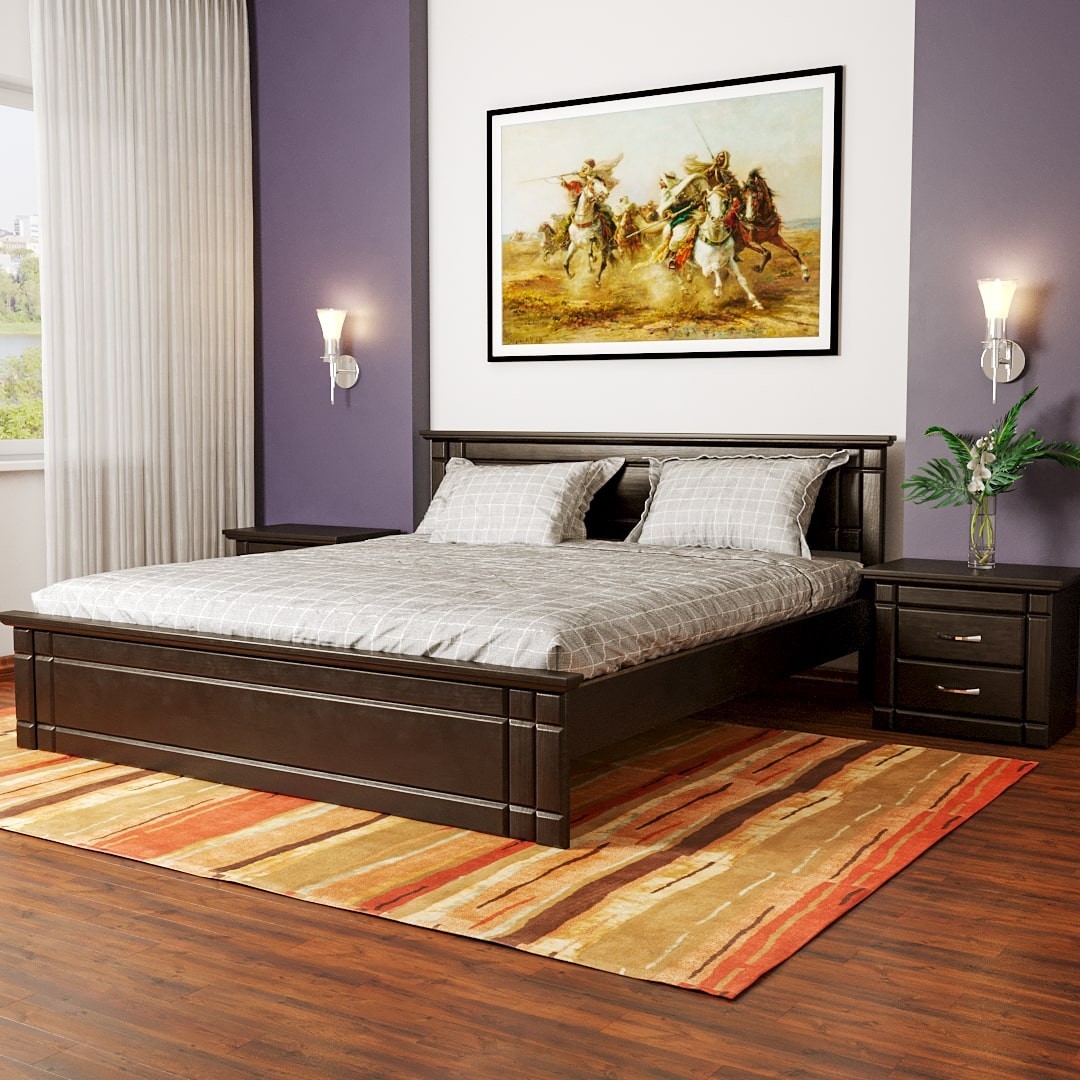 

Двуспальная кровать из ясеня MEBLIUS Модена 120 см x 200 см Венге