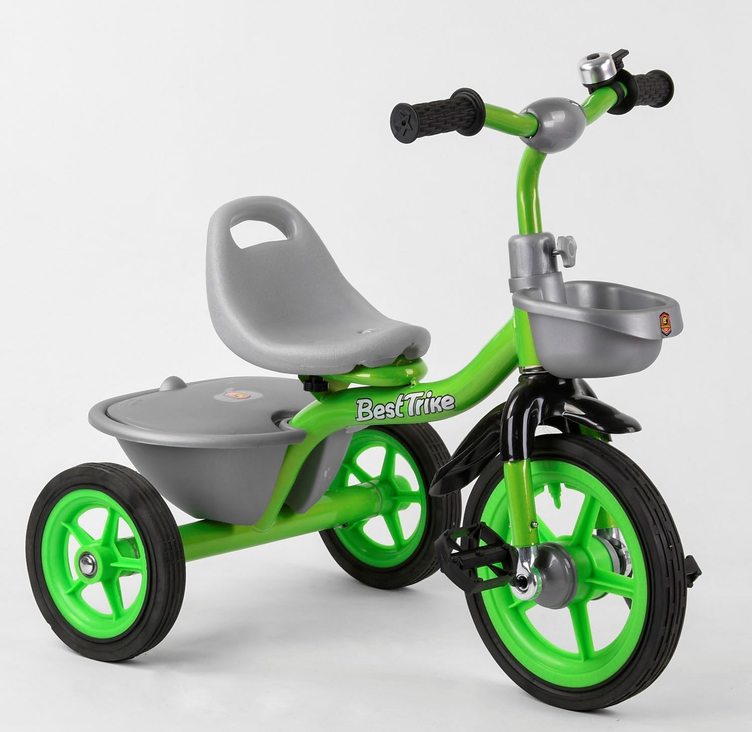 

Велосипед детский 3-х колёсный Best Trike BS-3615 резиновые колеса, переднее d=10’’, заднее d=8’’, звоночек, 2 корзины, в коробке