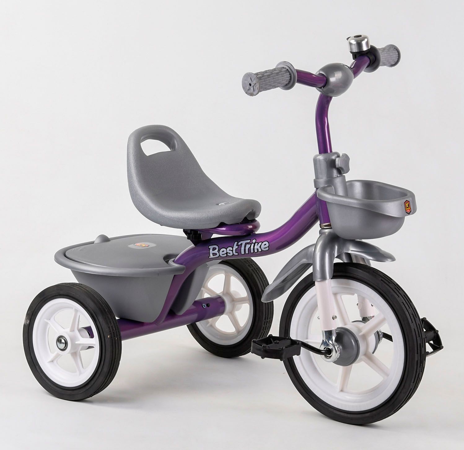 

Велосипед детский 3-х колёсный Best Trike BS-4298 резиновые колеса, переднее d=10’’, заднее d=8’’, звоночек, 2 корзины, в коробке