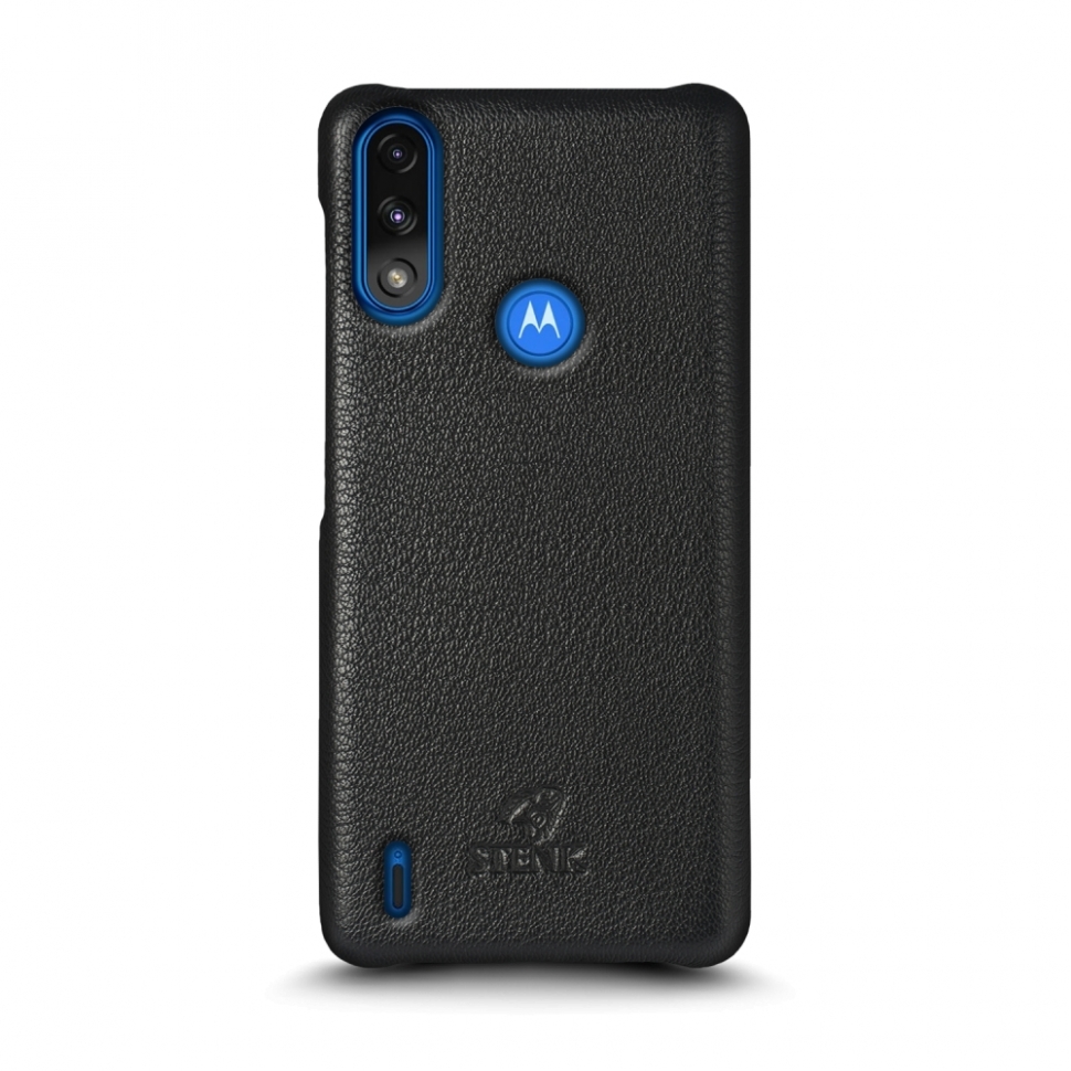 

Кожаная накладка Stenk Cover для Motorola Moto E7 Power Чёрная