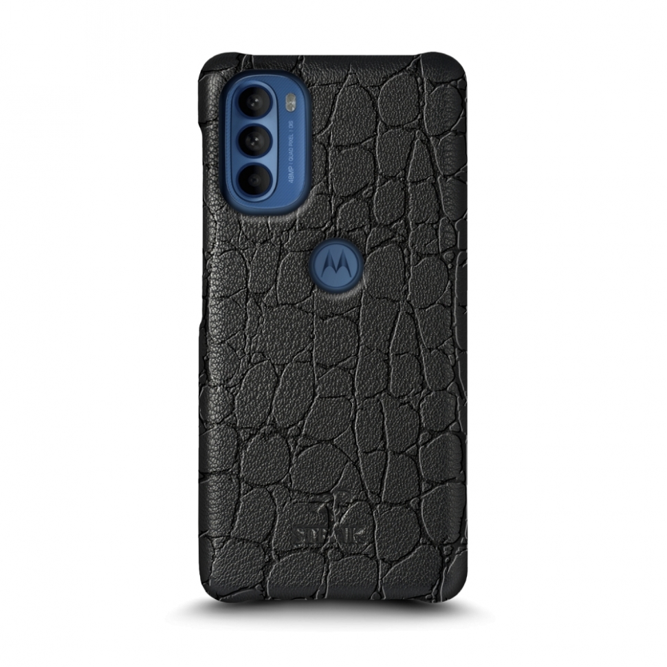 

Кожаная накладка Stenk Reptile Cover для Motorola Moto G41 Чёрная