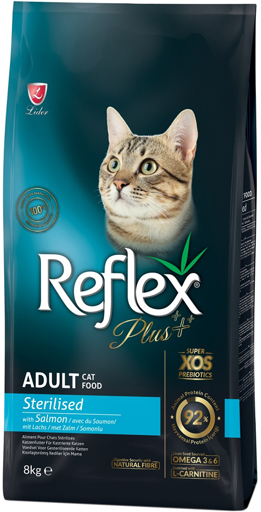 

Сухой корм Reflex Plus полноценный и сбалансированный для стерилизованных котов с лососем 8 кг